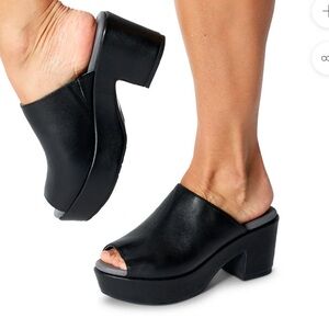 Chobolat Blu wedges. Black leather. Size 8.5. Excellent condition